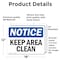 Signmission Keep Area Clean, 18 in W x Rectangle, Vinyl Decal OS-2PACK-NS-D-1218-L-15848 - alternate 3